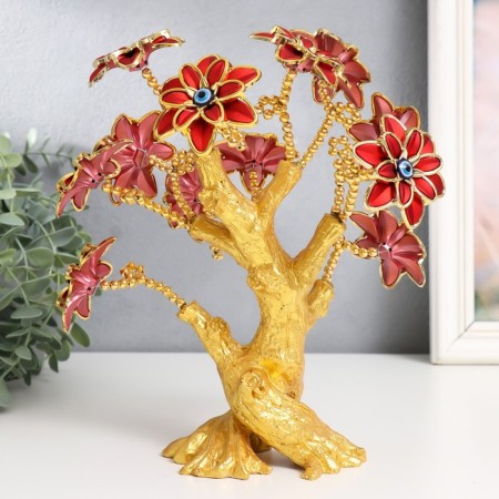 Souvenir from the evil eye "Blooming tree" gold, red 17.5x6.5x23 cm-2