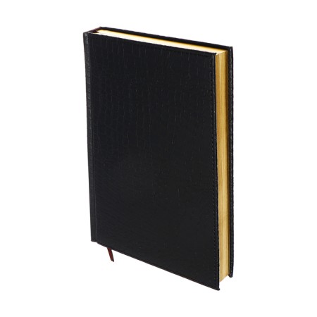 The diary is semi -dated, A5, 192 sheets, ruler, leatherette cover, Golden cut "Crocodile", black-1