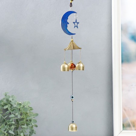 Wind Music Metal "Month with a Star" from the evil eye 4 bells 37 cm