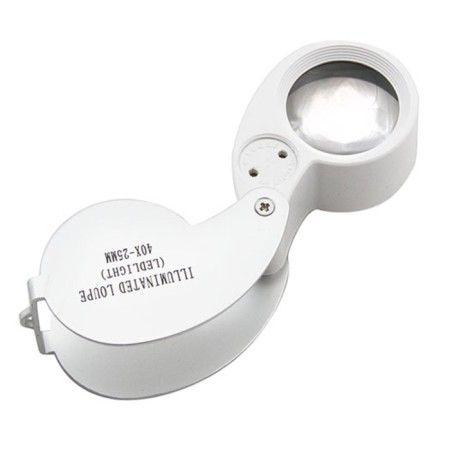 Folding magnifier with backlight VEBER 21011, 40X, diameter 25 mm, in case-2
