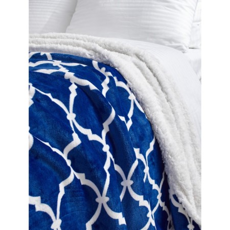 Venice blanket, size 150x200 cm, monogram, blue-3