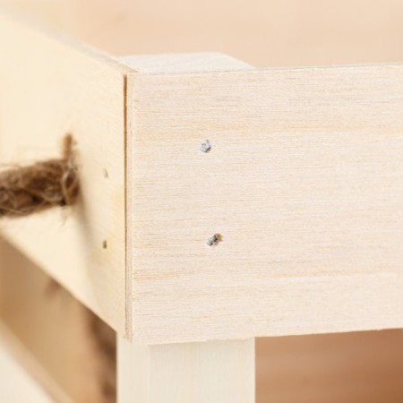 Wooden Kashpo 12 × 11 × 9 cm "odnushka light" rheck, handle rope, natural give beautifully-4