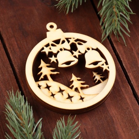 New Year. Promotion for creativity, New Year's toy "Bells" 7x8 cm-2