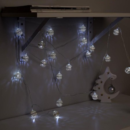 Garland “thread” 4 m with nozzles “ball with a pattern”, IP20, transparent thread, 20 LED, white glow, 8 modes, 220 V-2