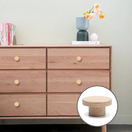 Pen button, 35 mm, wooden y2, 1pc, beech, 1pc