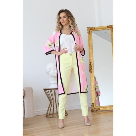 Cardigan female, size 44, white, pink color-5