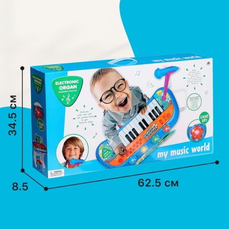 Synthesizer Floor "Musical World", light, sound effects, with a microphone-5