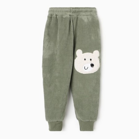 Pants for boys, I have started, the color is green, height is 104-110 cm-3