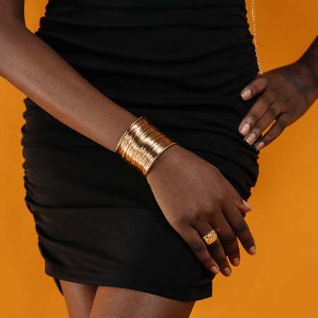 Bracelet "Cuff" threads, color gold-2
