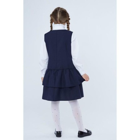 School sundress for girls, blue color, height 128-3