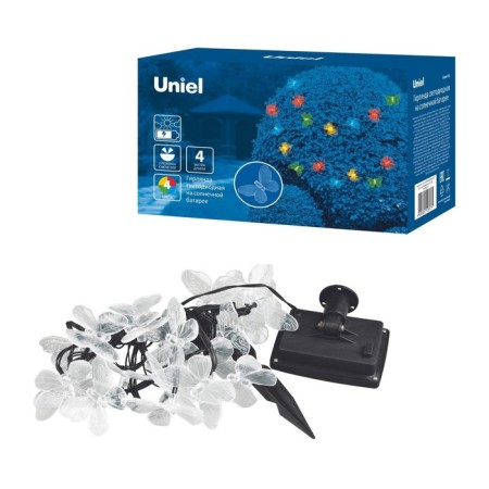 Garden Girland on the Solar Battery "Butterflies" Uniel, IP44, 4 m, multi -colored-8