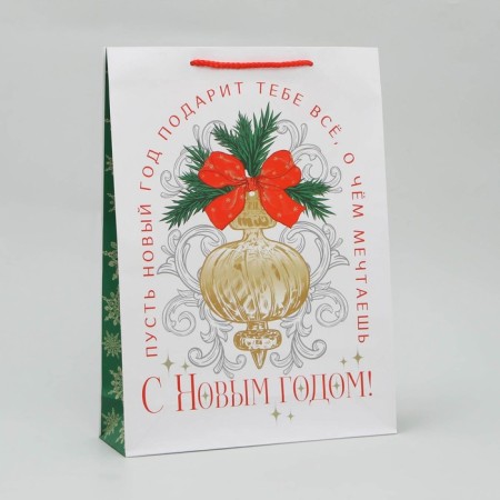 Laminated vertical package “Everything you dream”, l 28 x 38 x 9 cm, New Year-1