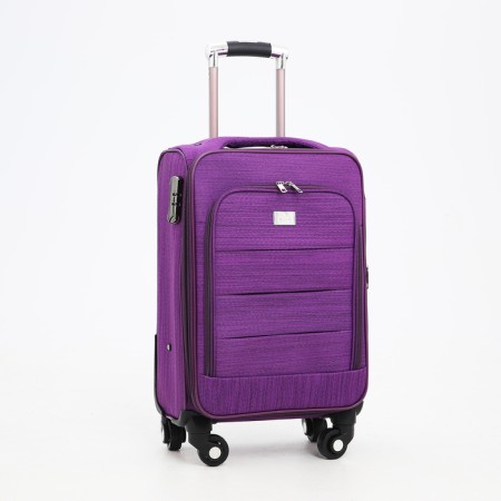 Small 20 suitcase, lightning department, code castle, 4 wheels, outer pocket, purple color-1