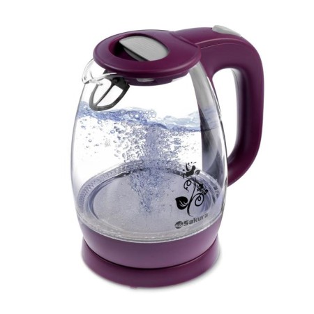 Electric kettle Sakura SA-2715V, glass, 1.7 l, 2200 watts, purple