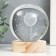 Souvenir glass backlight "reach the moon" d = 8 cm stand wood, usb 8x8x9.5 cm
