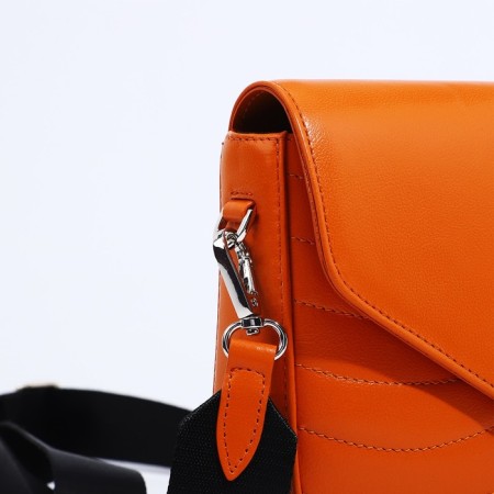Women's bag Fabula on a magnet, long belt, orange color-4