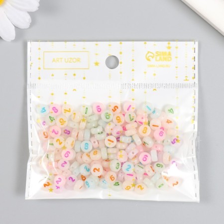 Beads for the work of acrylic phosphorus "numbers" set of 20 g 0.4x0.7x0.7 cm-4