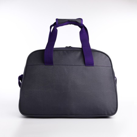 Sports bag with lightning, external pocket, long belt, gray/purple color-1