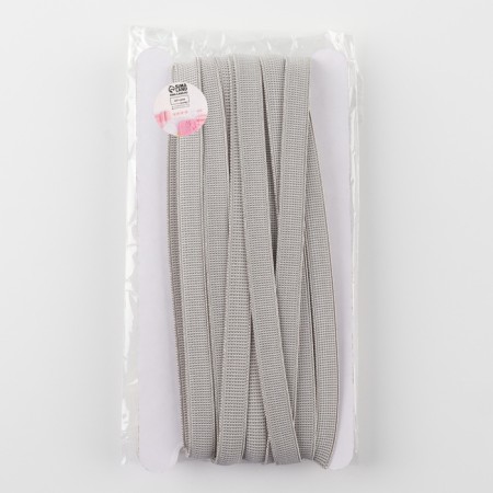 Elastic band with silicone, 10 mm, 10 ± 1 m, gray color-3