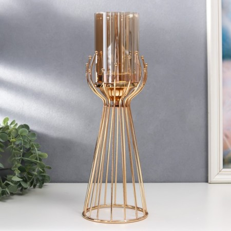 Summary Metal for 1 candle "FARCH WITH Gold balls" gold 37x12x12 cm-4