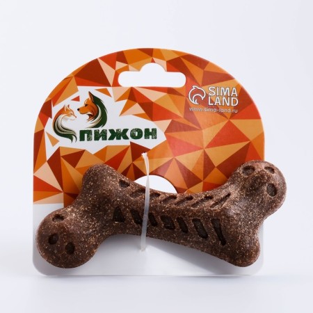 Dog toy "curved bone", tpr+bamboo, massage, 13 x 7-4