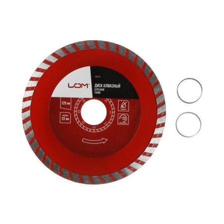 Disk diamond cutting scrap, Turbo, dry cut, 125 x 22 mm