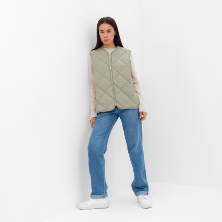 Women's vest quilted mist size 46, green-5
