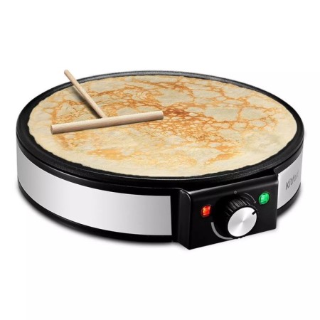 Electric pancake KitFort KT-1678, 1200 W, D = 30 cm, black-silvery