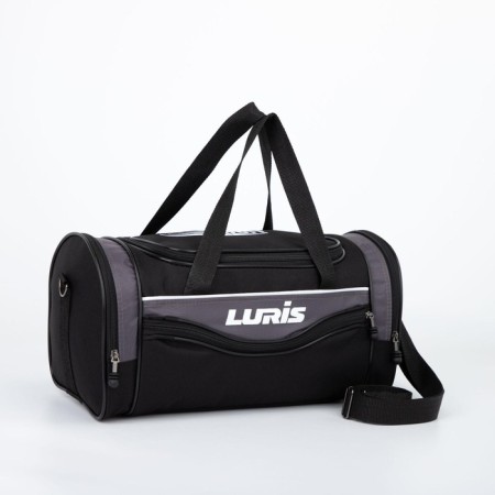 Sports bag, lightning department, 3 outer pockets, long belt, black/gray color