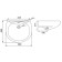 Washbuilder of the LZSF "Optima", width 560 mm, with overflow, with a hole for the mixer