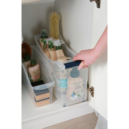 The storage container on the wheels Ricco, 10 l, 46.2 × 16.2 × 27.2 cm, with a pen, transparent-7
