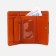 Women's wallet on the button, orange color