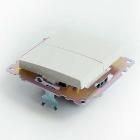 2-clavy switch (mechanism), 250V, 10A, Stekker series Katrin, GLS10-7107-01, white-3