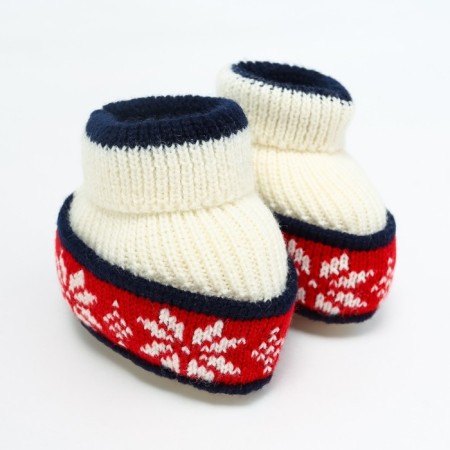 Baby booties, beige color, size 12cm
