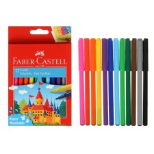 Faber-Castell felt-tip pens “lock” washed off, in a cardboard box with a Euro suspension, 12 colors