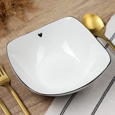 Deep plate of ceramic “With Love”, 17.5 x 17.5 x 5.5 cm, 500 ml, white color-4