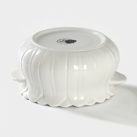 Porcelain sugar tower with a spoon on the bamboo stand Bellatenero "Tulip", 350 ml, white color-5