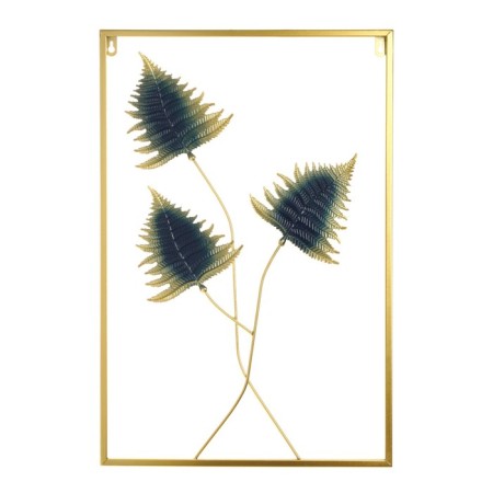 Panel interior metal "Fern leaves" blue-gold 1x39.5x60 cm-1