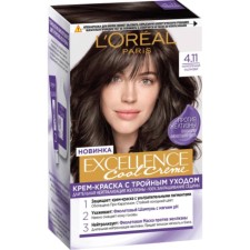 Hair Cream L’Oreal Excellence Cool Creme, tone 4.11 Ultraper chest