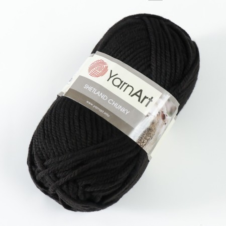 Gingerbread "Shetland Chunky" 50% acrylic, 50% wool 150m/100g (602 black)-1