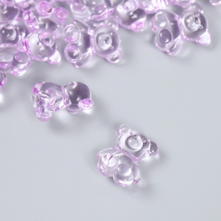 Decor for creativity Plastic "Bear" Lilac set 25 pcs 1.8x1.5x1 cm-1