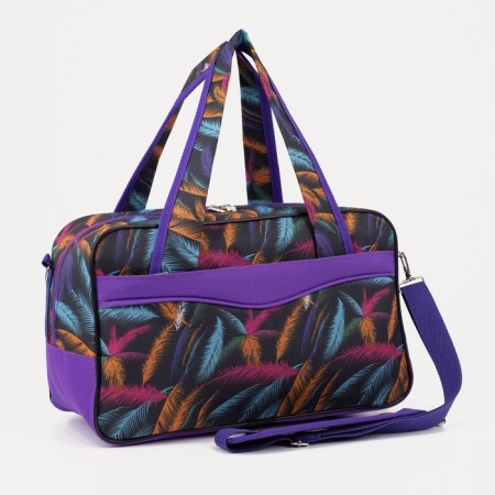 Road bag on lightning, 2 outer pockets, long belt, black/lilac color