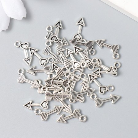 Decor for creativity Metal "Root with heart" silver 0.8x1.5 cm-2
