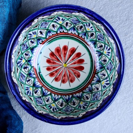 Rishtan ceramics "Patterns" 14.5 cm, small, blue-1