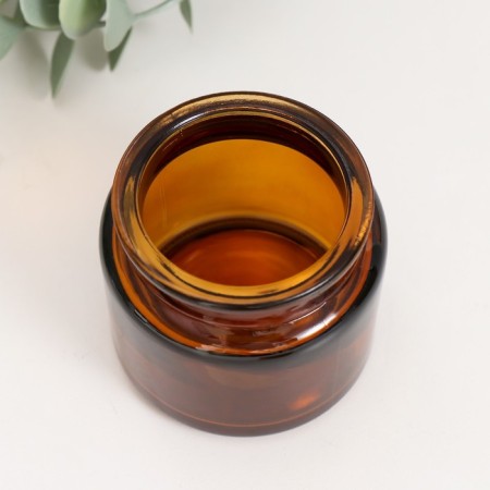 Bank for candles glass with a cork "Brown" 100 ml 6.5x6.5x6.5 cm-2
