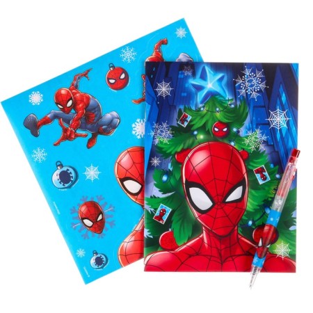 Chancellery "Happy New Year", notebook A6, pen, stickers, spider-man-2