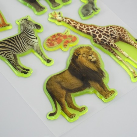 Silicon sticker on the glass phosphorus "Beasts of Africa" ​​20x16 cm-2