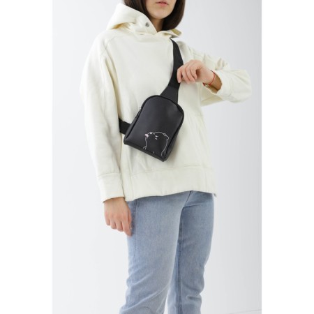 Bag over the shoulder bee Bear with lightning, black color-5