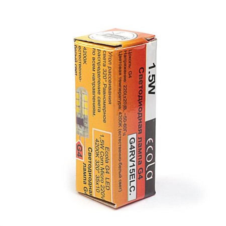 LED LED Ecola Corn Micro, G4, 1.5 W, 4200 K, 320 °, 35x10 mm-3