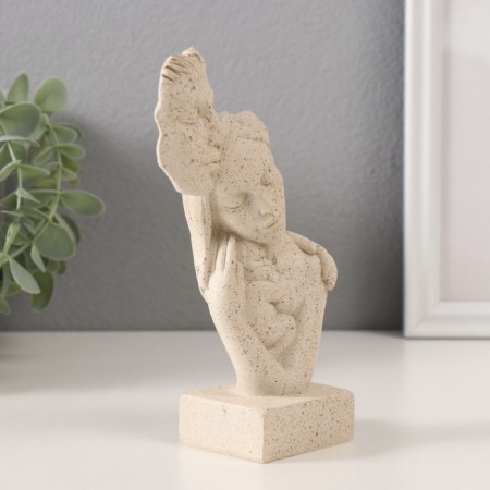 Souvenir Polystone Bust "Parents with the Baby" White in nettles 10x5x15.5 cm-1
